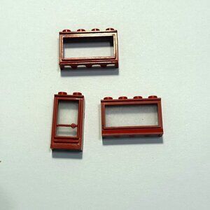 Vintage 1980's Lego Parts - Red Windows - 3 Pieces (LGP-11)